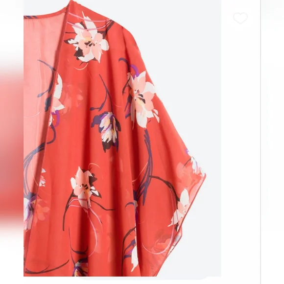 Emory Park Floral Kimono Cover-Up in Red - Picture 2 of 5
